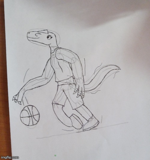 Working on another sketch of Delta | image tagged in scaly,dinosaur,sketch | made w/ Imgflip meme maker