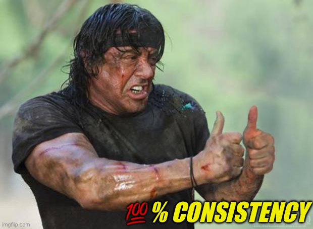 Thumbs Up Rambo | ?% CONSISTENCY | image tagged in thumbs up rambo | made w/ Imgflip meme maker