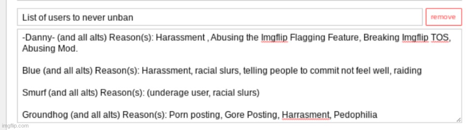 @Owners you should add groundhog to this list of users | made w/ Imgflip meme maker