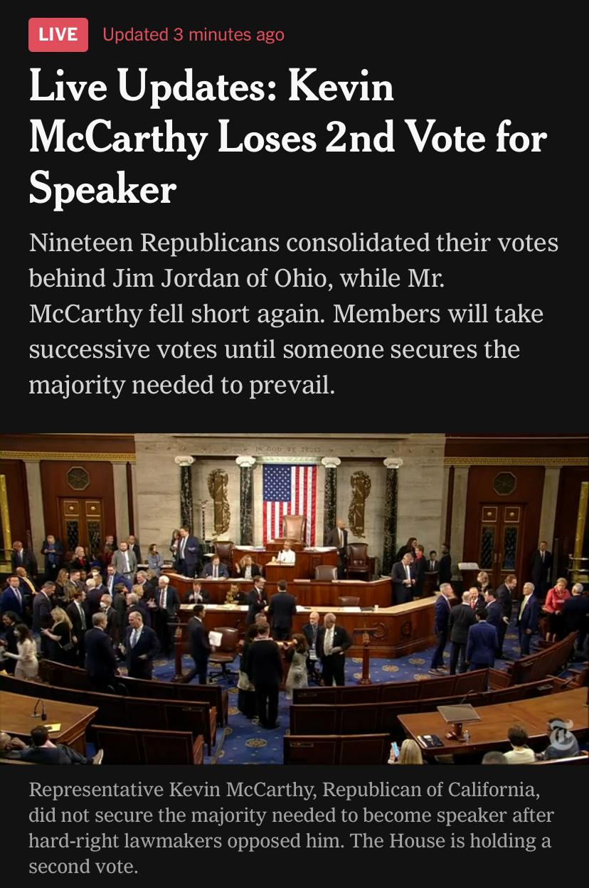 Kevin McCarthy loses 2nd vote Blank Meme Template