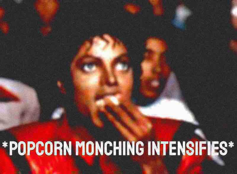 Michael Jackson popcorn monching intensifies deep-fried Blank Meme Template