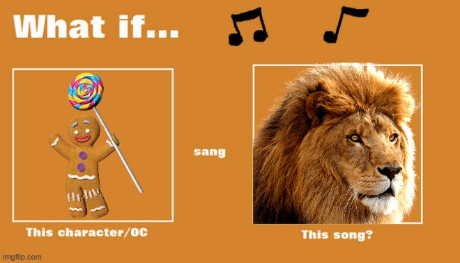 if gingy sung the lion sleeps tonight | image tagged in what if this character - or oc sang this song,universal studios,dreamworks,shrek,music | made w/ Imgflip meme maker