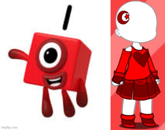 is it just me, or is gacha fun? i made an outfit on gacha based off of numberblocks one | image tagged in numberblock 1 watching tv | made w/ Imgflip meme maker