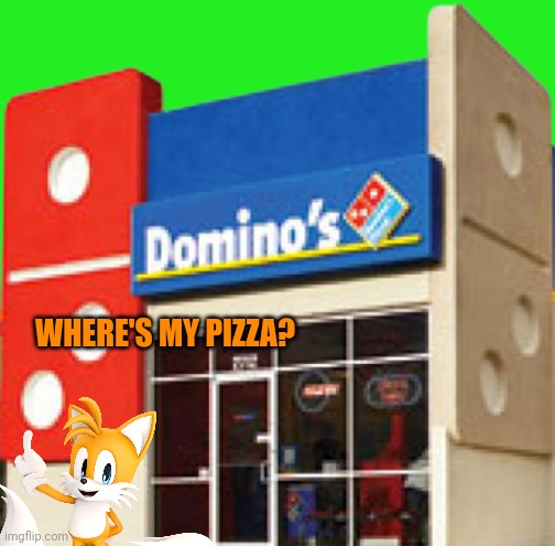 Foxes waiting outside domino's pizza | WHERE'S MY PIZZA? | image tagged in domino's pizza place no background,fox,trends | made w/ Imgflip meme maker