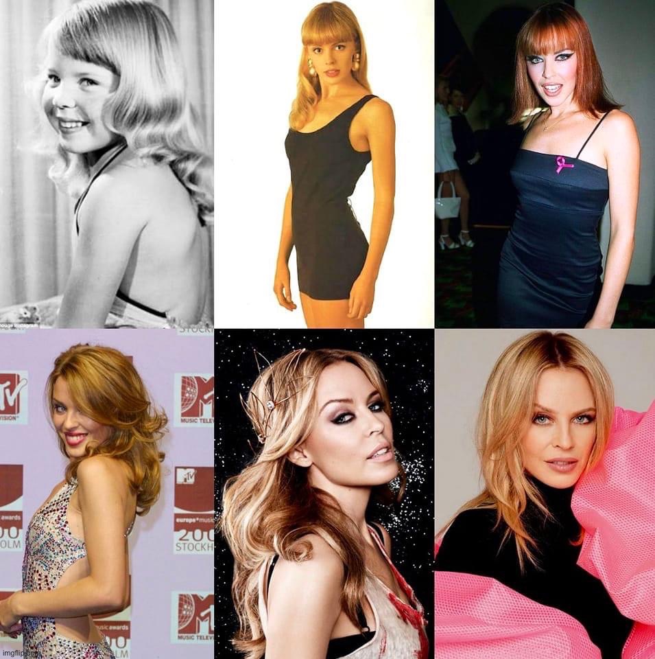 Kylie Minogue through the decades | image tagged in kylie minogue through the decades | made w/ Imgflip meme maker