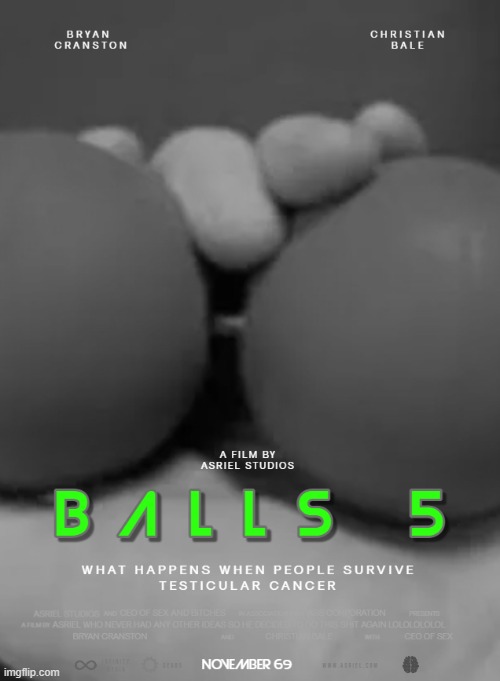 I am proud to release the official Balls 5 by Asriel Studios. Asriel Studios is producing once more | made w/ Imgflip meme maker