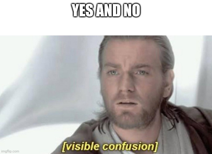 visible confusion | YES AND NO | image tagged in visible confusion | made w/ Imgflip meme maker