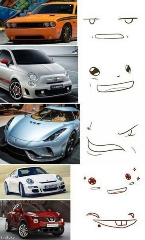 More car faces :D | image tagged in cars,yes | made w/ Imgflip meme maker