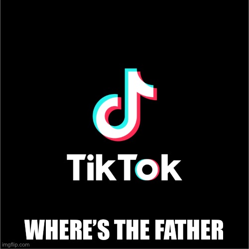 tiktok logo | WHERE’S THE FATHER | image tagged in tiktok logo | made w/ Imgflip meme maker