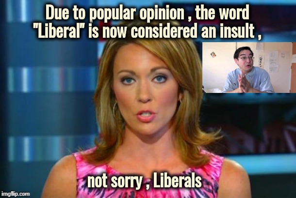 Real News Network | Due to popular opinion , the word "Liberal" is now considered an insult , not sorry , Liberals | image tagged in real news network | made w/ Imgflip meme maker