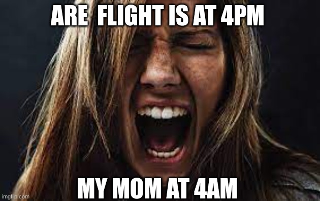 let us sleep | ARE  FLIGHT IS AT 4PM; MY MOM AT 4AM | image tagged in fuuny | made w/ Imgflip meme maker