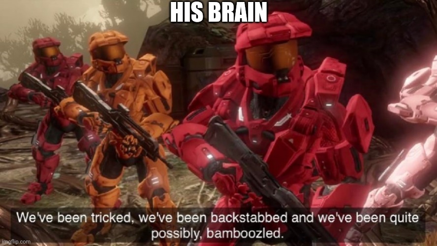We've been tricked | HIS BRAIN | image tagged in we've been tricked | made w/ Imgflip meme maker