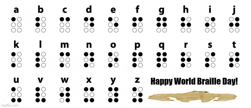  Happy World Braille Day! | image tagged in memes,words,day | made w/ Imgflip meme maker