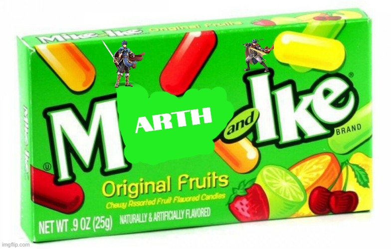 marth and ike | ARTH | image tagged in mike and ike,nintendo,fire emblem,fake | made w/ Imgflip meme maker