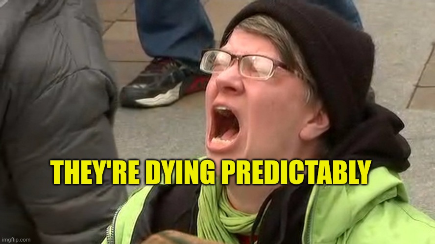 They Told Us So | THEY'RE DYING PREDICTABLY | image tagged in screaming woman,sads,prediction,nfl,surprise ending,false advertising | made w/ Imgflip meme maker