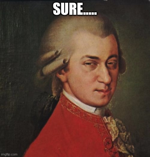 Mozart Not Sure Meme | SURE..... | image tagged in memes,mozart not sure | made w/ Imgflip meme maker