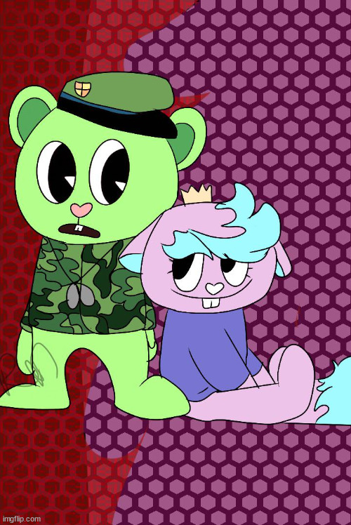 flippy x kitty drawn by beth/redditormoth | image tagged in flippy x kitty drawn by beth/redditormoth | made w/ Imgflip meme maker
