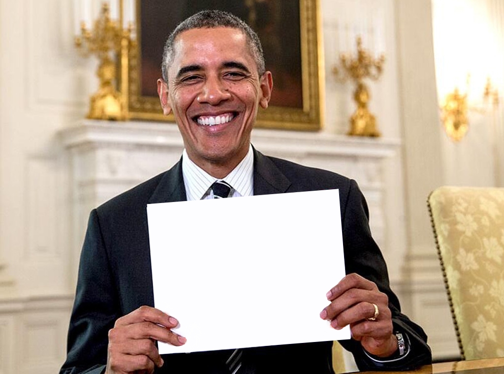 High Quality Barrack Obama Sign Blank Meme Template
