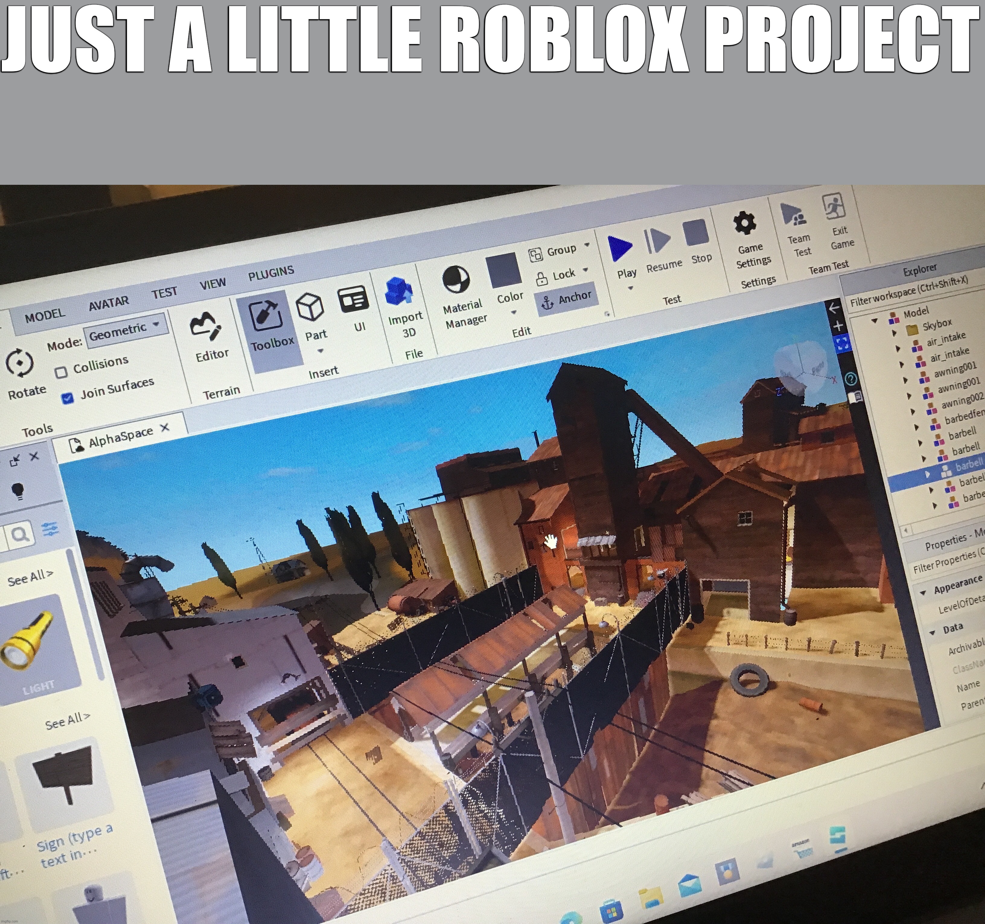 JUST A LITTLE ROBLOX PROJECT | made w/ Imgflip meme maker