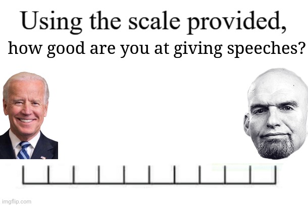 using the scale provided | how good are you at giving speeches? | image tagged in using the scale provided | made w/ Imgflip meme maker