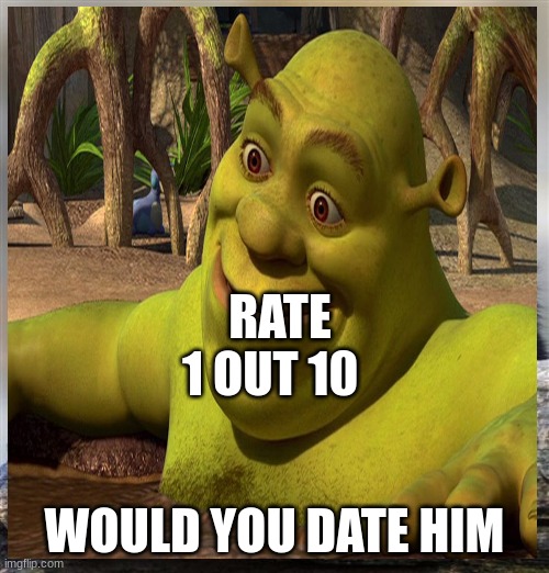 sherk | RATE 1 OUT 10; WOULD YOU DATE HIM | image tagged in shrek | made w/ Imgflip meme maker