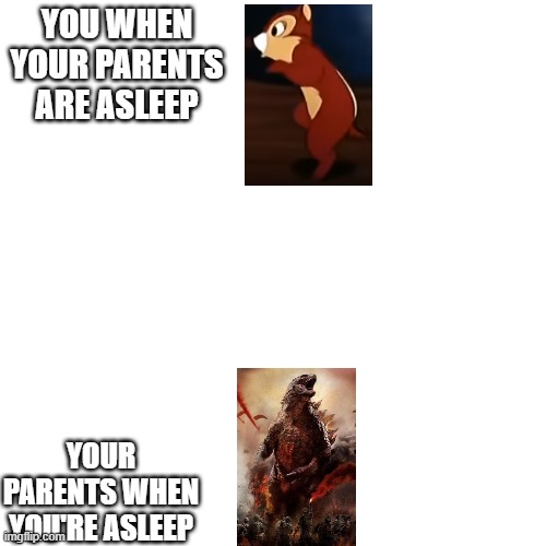 YOU WHEN YOUR PARENTS ARE ASLEEP; YOUR PARENTS WHEN YOU'RE ASLEEP | image tagged in parents,mom,mum,sleep,sleeping | made w/ Imgflip meme maker