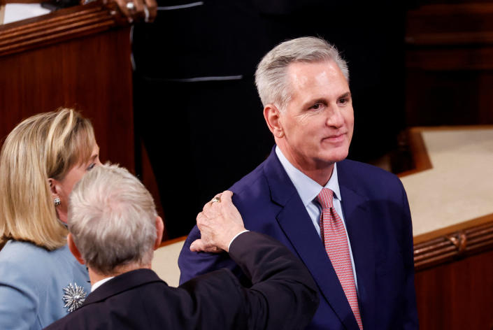 High Quality Kevin Mcarthy being comforted Blank Meme Template
