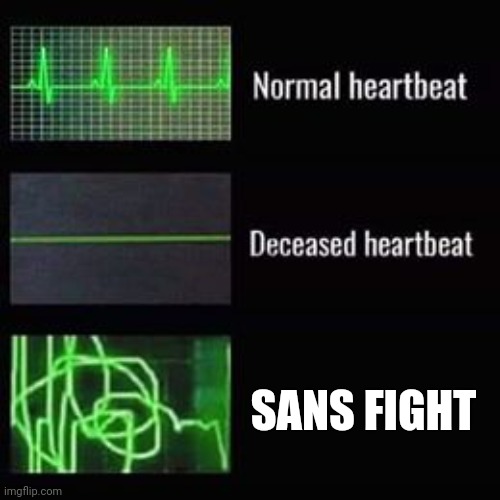 heartbeat rate | SANS FIGHT | image tagged in heartbeat rate | made w/ Imgflip meme maker