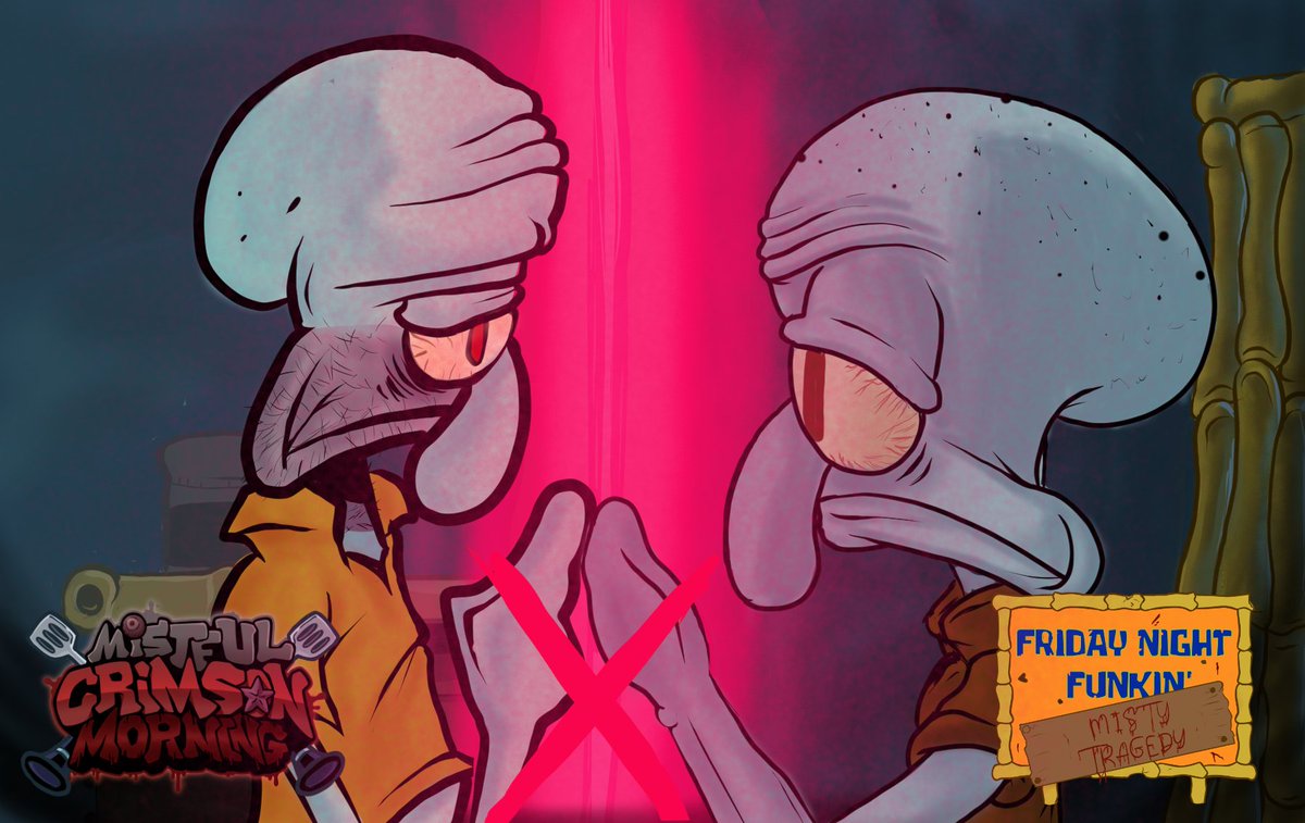 High Quality Red mist squidward and red mist squidward Blank Meme Template
