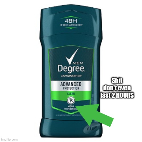 Hate the mfs who think just slapping on some deodorant is a substitute for showering | Shit don't even last 2 HOURS | image tagged in deodorant thing | made w/ Imgflip meme maker