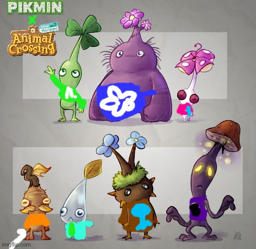 Pikmin AC | image tagged in pikmin remodel,animal crossing,pikmin,nintendo,fanart,new horizons | made w/ Imgflip meme maker