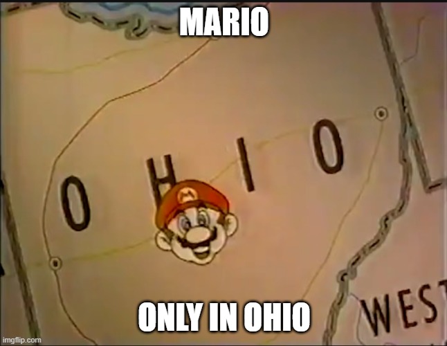 I practically live inside a meme, so I have to embrace it | MARIO; ONLY IN OHIO | image tagged in ohio,mario | made w/ Imgflip meme maker