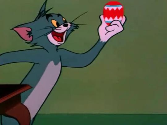 High Quality Tom and Jerry Tom Holding Easter Egg Blank Meme Template