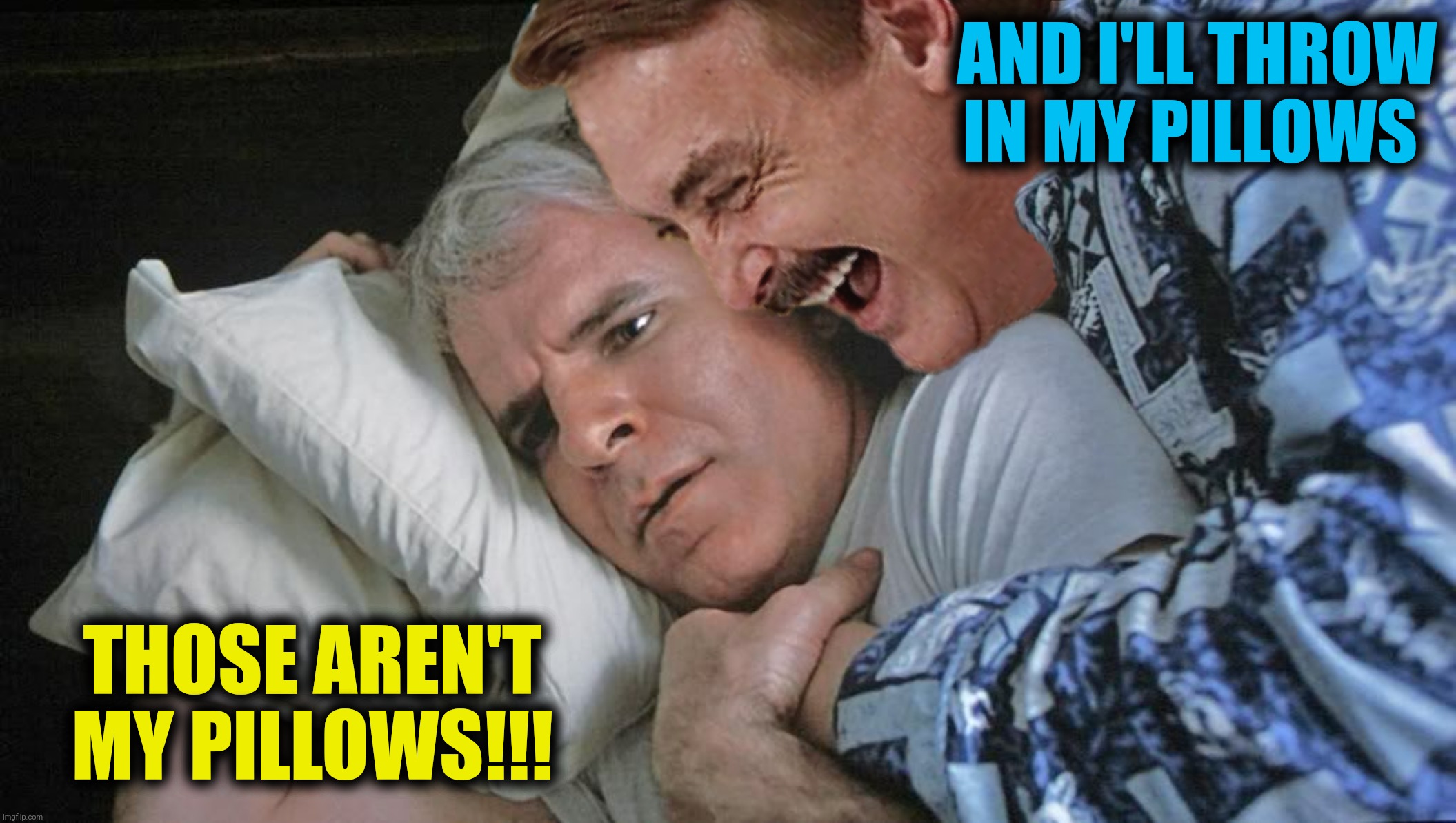 AND I'LL THROW IN MY PILLOWS THOSE AREN'T MY PILLOWS!!! | made w/ Imgflip meme maker