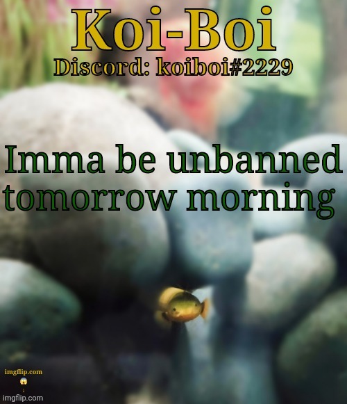 Imma be unbanned tomorrow morning | image tagged in rope fish template | made w/ Imgflip meme maker