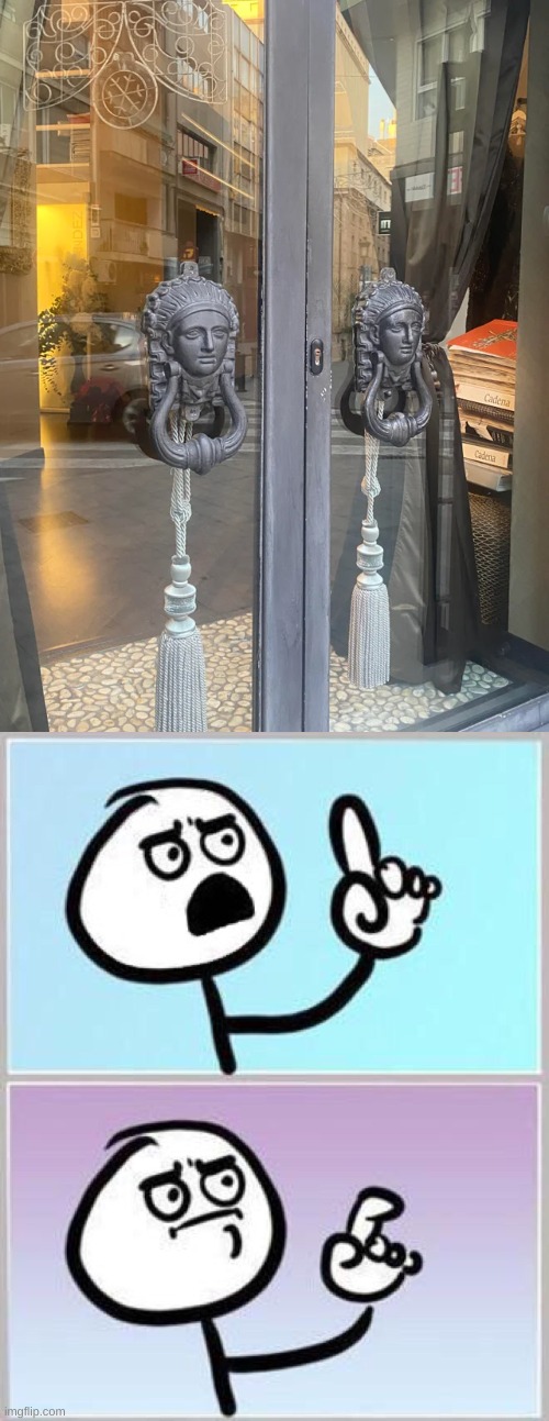 The Door Knocker Incident | image tagged in wait what,you had one job | made w/ Imgflip meme maker
