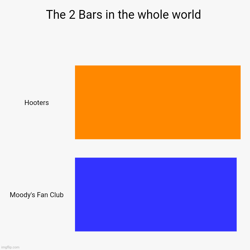 The 2 Bars in the whole world | Hooters, Moody's Fan Club | image tagged in charts,bar charts | made w/ Imgflip chart maker