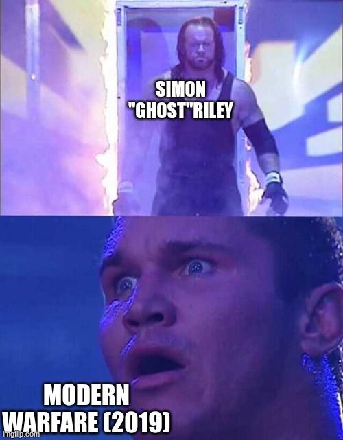 Randy Orton, Undertaker | SIMON "GHOST"RILEY; MODERN WARFARE (2019) | image tagged in randy orton undertaker | made w/ Imgflip meme maker