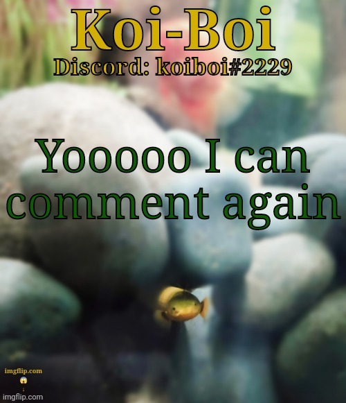 Yooooo I can comment again | image tagged in rope fish template | made w/ Imgflip meme maker