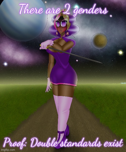 There are 2 genders; Proof: Double standards exist | image tagged in you have angered the kashiko | made w/ Imgflip meme maker