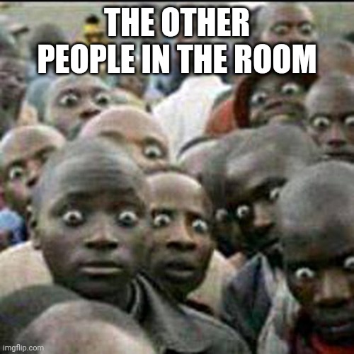 these how people look when they see soldiers passing by | THE OTHER PEOPLE IN THE ROOM | image tagged in these how people look when they see soldiers passing by | made w/ Imgflip meme maker