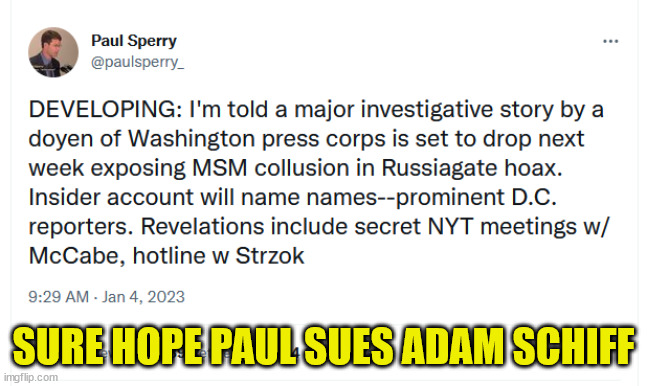 SURE HOPE PAUL SUES ADAM SCHIFF | made w/ Imgflip meme maker