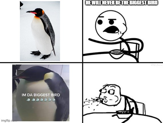 He will never | HE WILL NEVER BE THE BIGGEST BIRD | image tagged in he will never | made w/ Imgflip meme maker