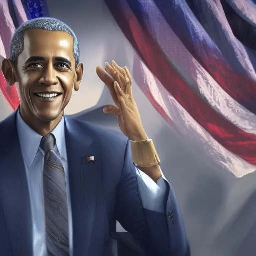 High Quality Barack Obama AI art with inconsistent fingers Blank Meme Template