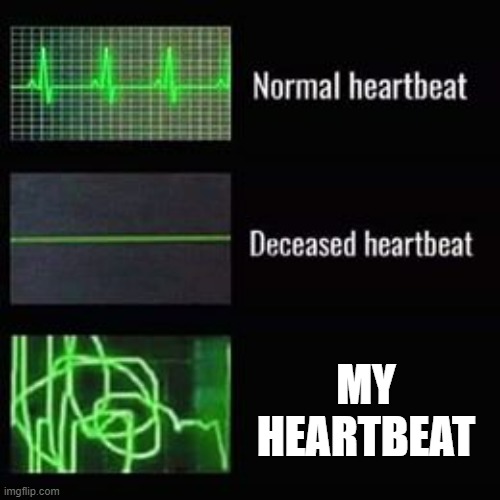 lol | MY HEARTBEAT | image tagged in heartbeat rate | made w/ Imgflip meme maker