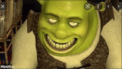 the totaly not scary shrek | image tagged in gifs,totaly sane,totaly not nightmare fuel at all | made w/ Imgflip images-to-gif maker