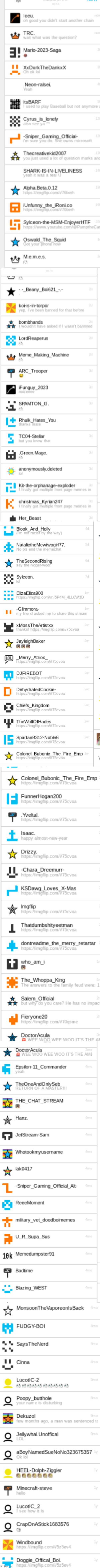 My memechat list (Warning: Its very long) | made w/ Imgflip meme maker