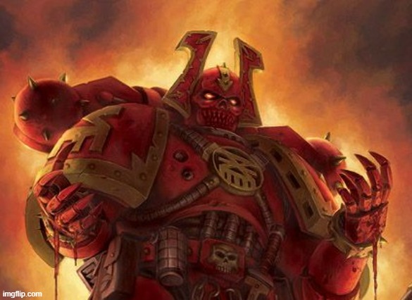 Khornate Space Marine | image tagged in khornate space marine | made w/ Imgflip meme maker