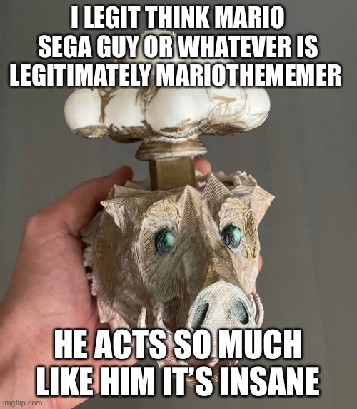 No way | I LEGIT THINK MARIO SEGA GUY OR WHATEVER IS LEGITIMATELY MARIOTHEMEMER; HE ACTS SO MUCH LIKE HIM IT’S INSANE | image tagged in no way | made w/ Imgflip meme maker