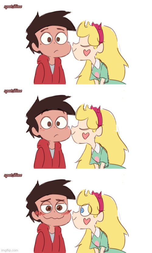 Spatziline - Kiss | image tagged in svtfoe,love,comics/cartoons,star vs the forces of evil,comics,memes | made w/ Imgflip meme maker